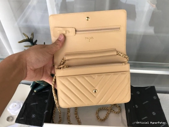 HyperPeter Gold Bag   With CHANEL Flap Lambskin Silver Hardware 0804